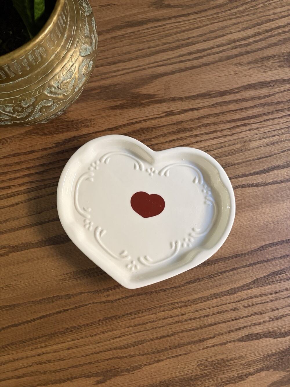 Vintage Ceramic Pfaltzgraff Filigree Heart Plate Heart Shaped Ceramic Tray